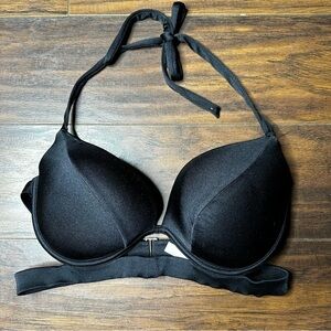 Victorias Secret Black The Hottie Halter Push Up Bikini Top